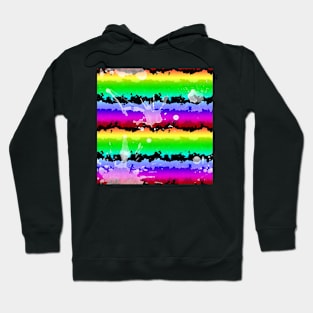 Rainbow Splats & Rough Stripes Hoodie